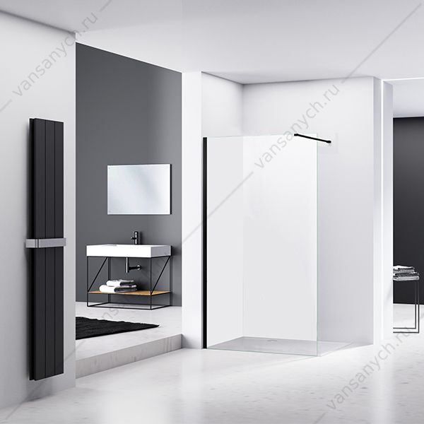 00-00013024 Душевая перегородка 80см СOMFORTY SL 171, стекло 8мм, чёрный профиль Comforty (Россия) купить в Тюмени (Ван Саныч™)